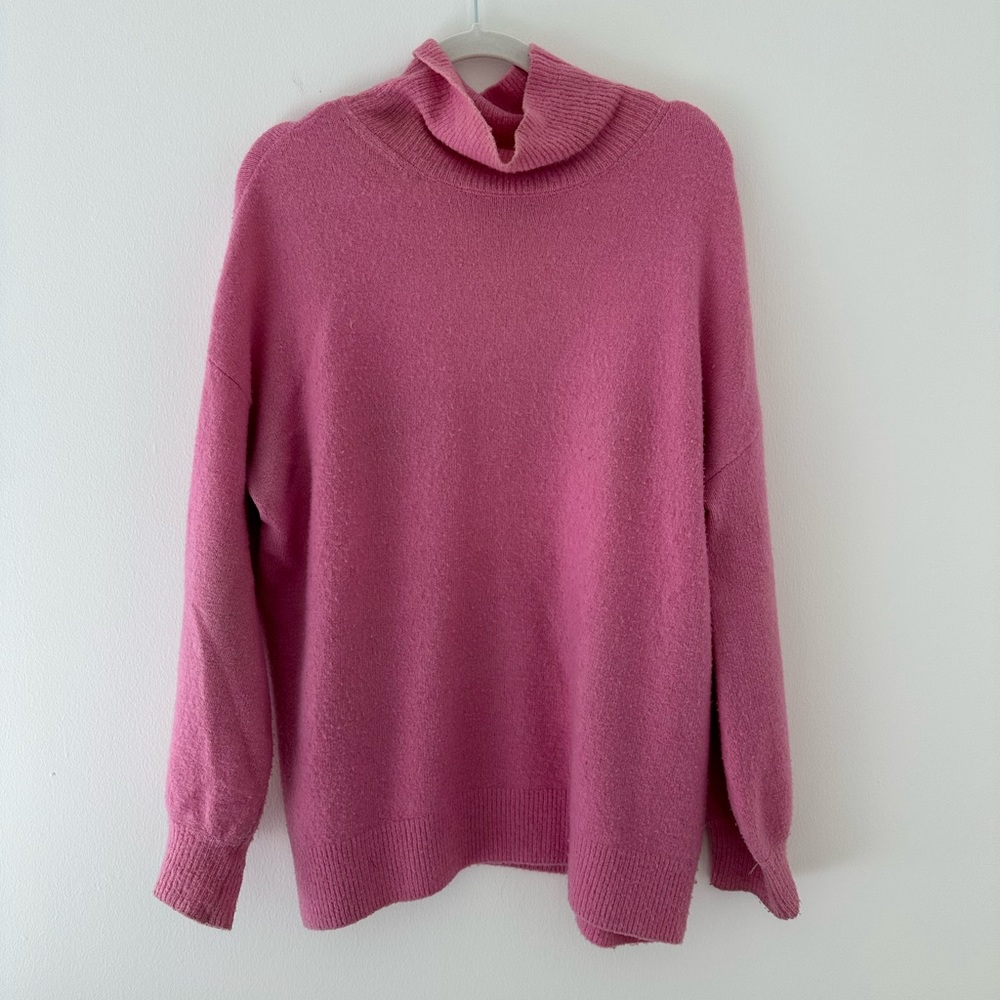 Whistles - Turtleneck Sweater Top in Pink | Small